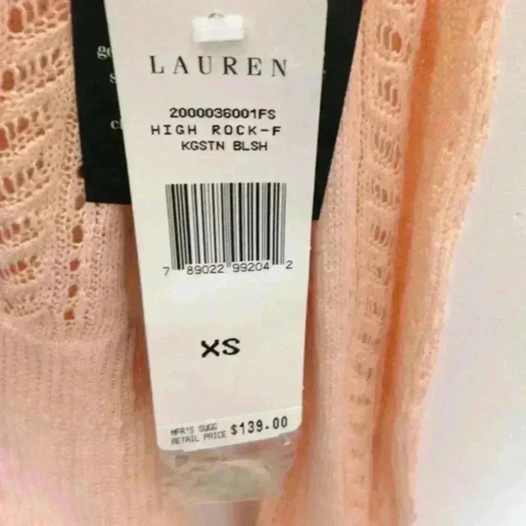 Lauren Ralph Lauren Knit Crochet XS Linen Sweater - Picture 5 of 8